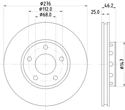 Moderno Disco de freno HELLA 8DD 355 101-361